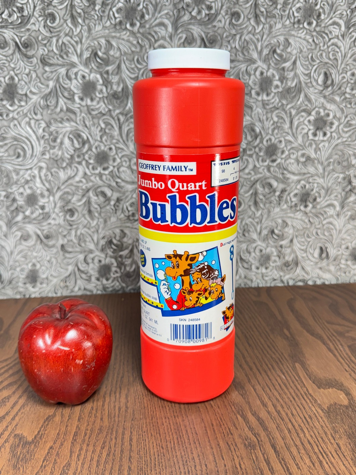 RARE Vintage 1989 Toys R US Geoffrey FAMILY Bubbles Bath Bottle Advertising