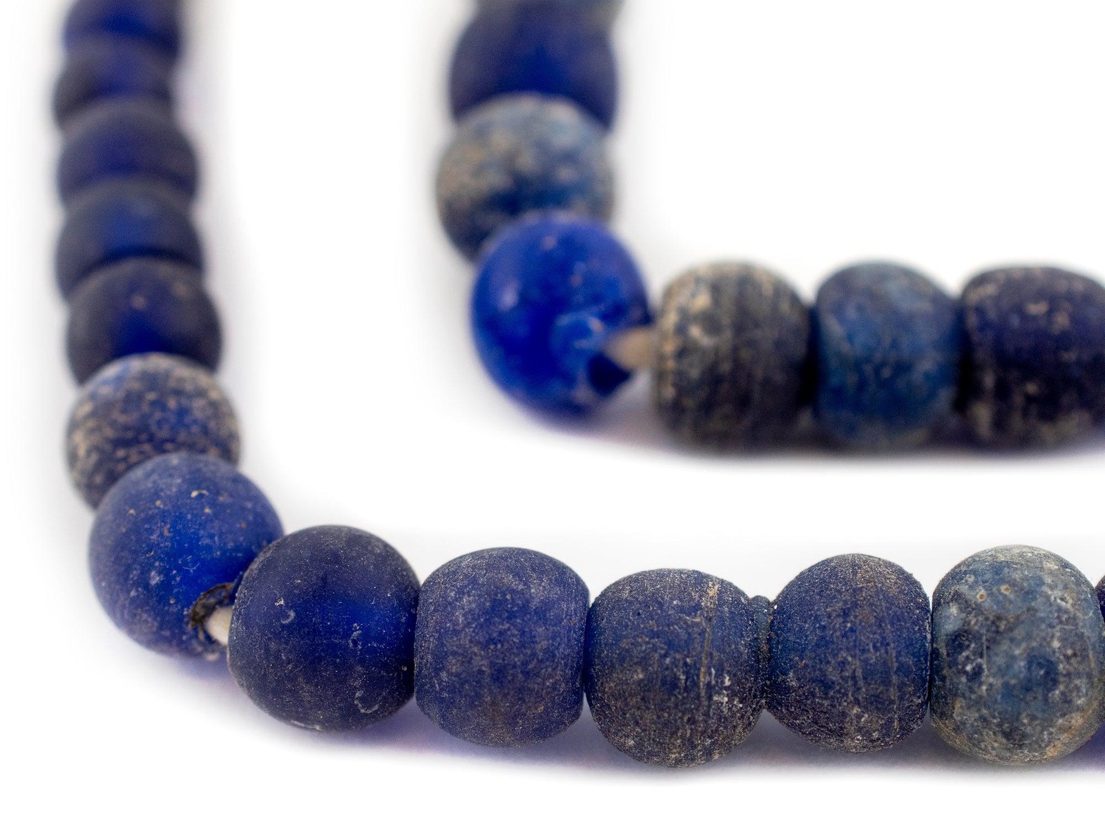 Antique Transparent Blue Dutch Dogon Trade Beads 16mm Nigeria African Round