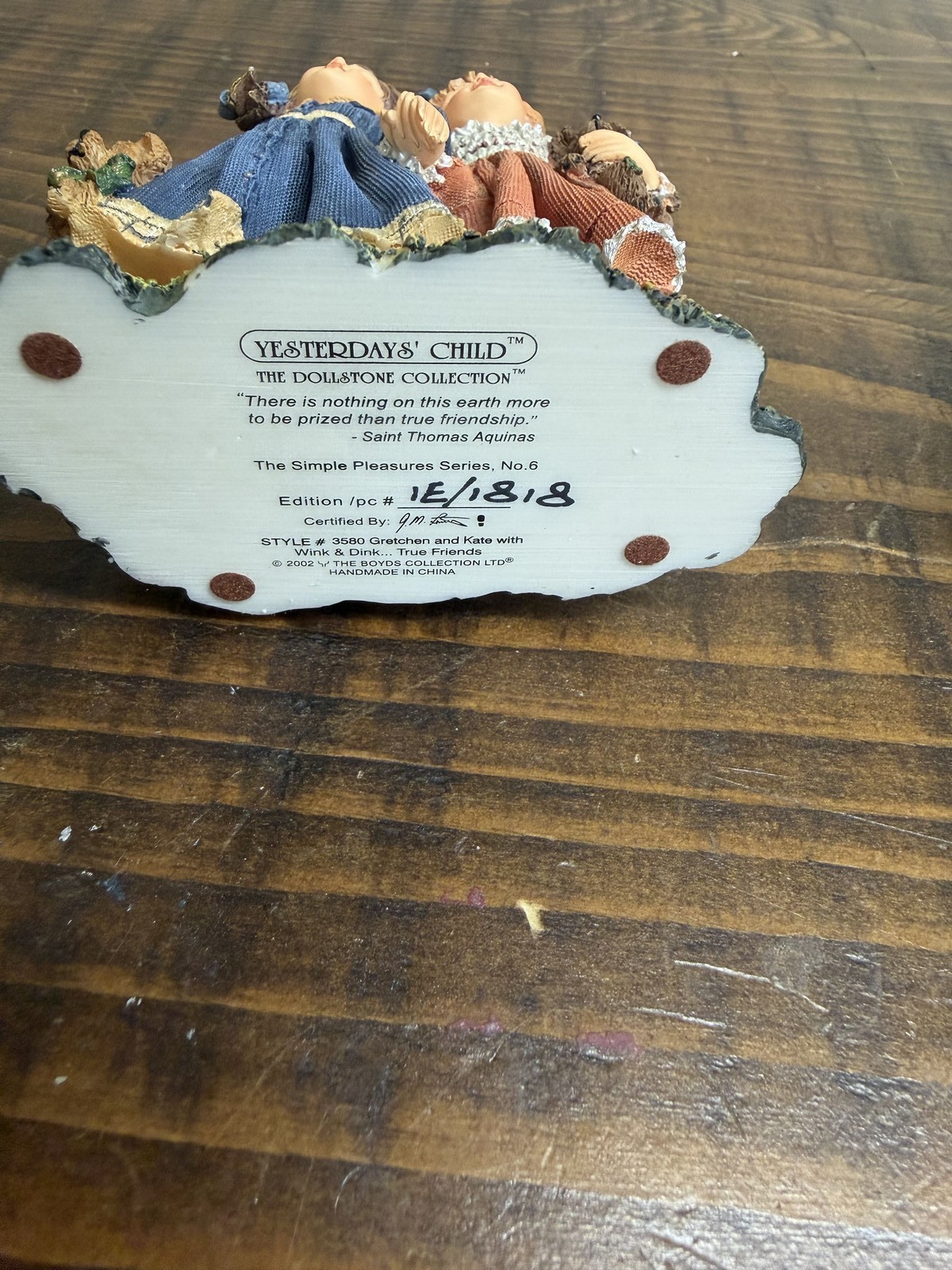Boyds Bears Yesterdays Child 3580 Gretchen and Kate Wink Dink Figurine