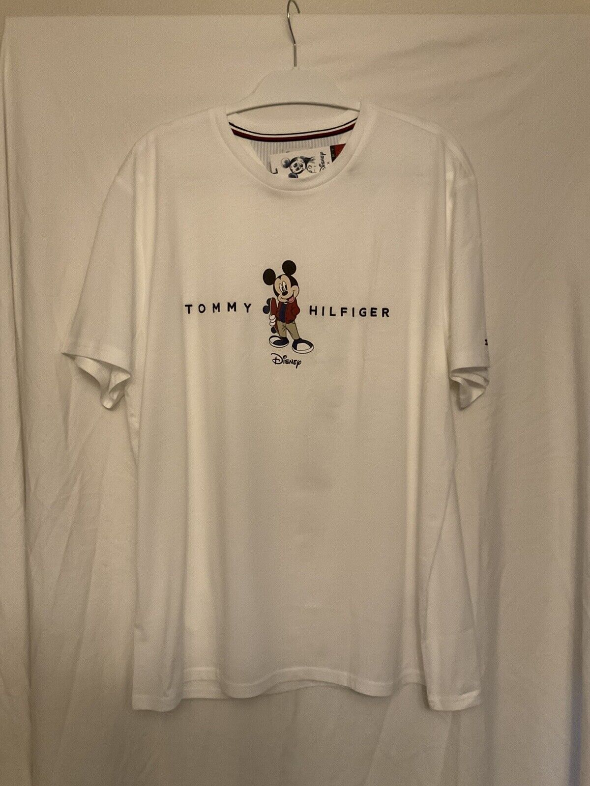 Disneys New Tommy Hilfiger Mickey Mouse T-Shirt Sz Large Premium Cotton Re-$159