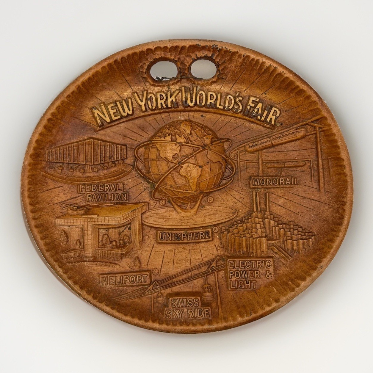 1964 New York World\'s Fair Plate Unisphere Monorail Presented by US Steel 11 in