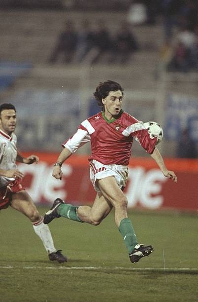 Paulo Futre of Portugal a European Championship qualifying match v- Old Photo