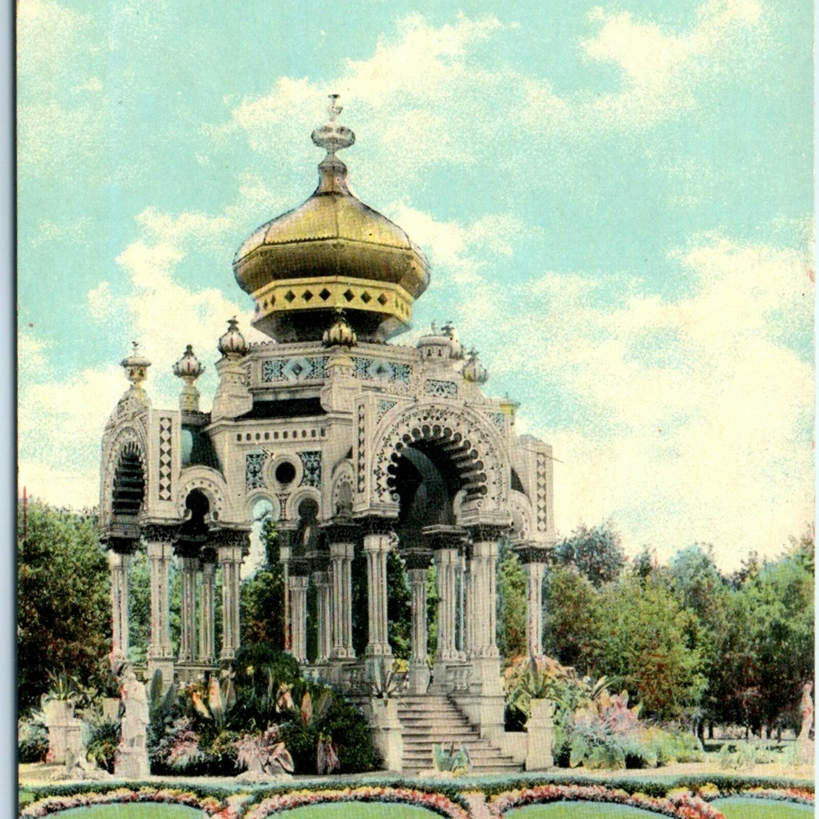 c1910s St. Louis, MO Forest Park Pagoda Pavilion Postcard Knox Litho Unused