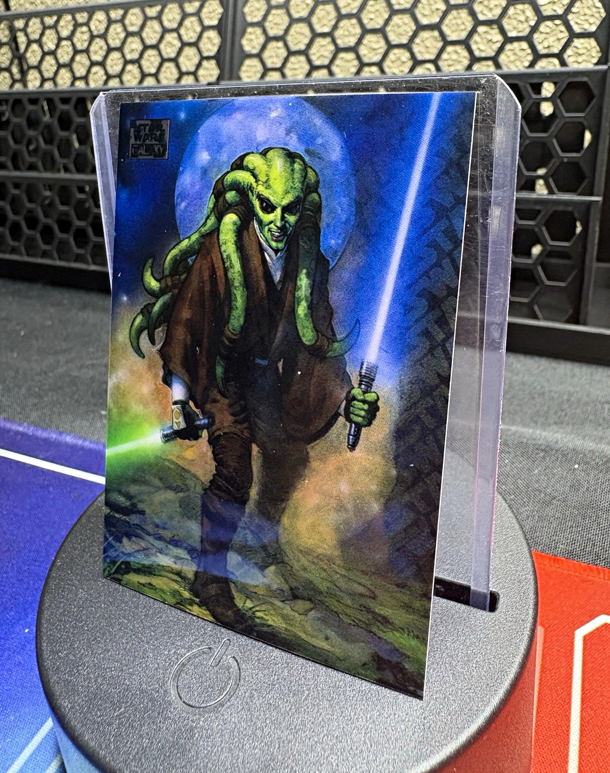 2025 Topps Star Wars Galaxy Kit Fisto #44 Star Wars Logo Ref. 29/77