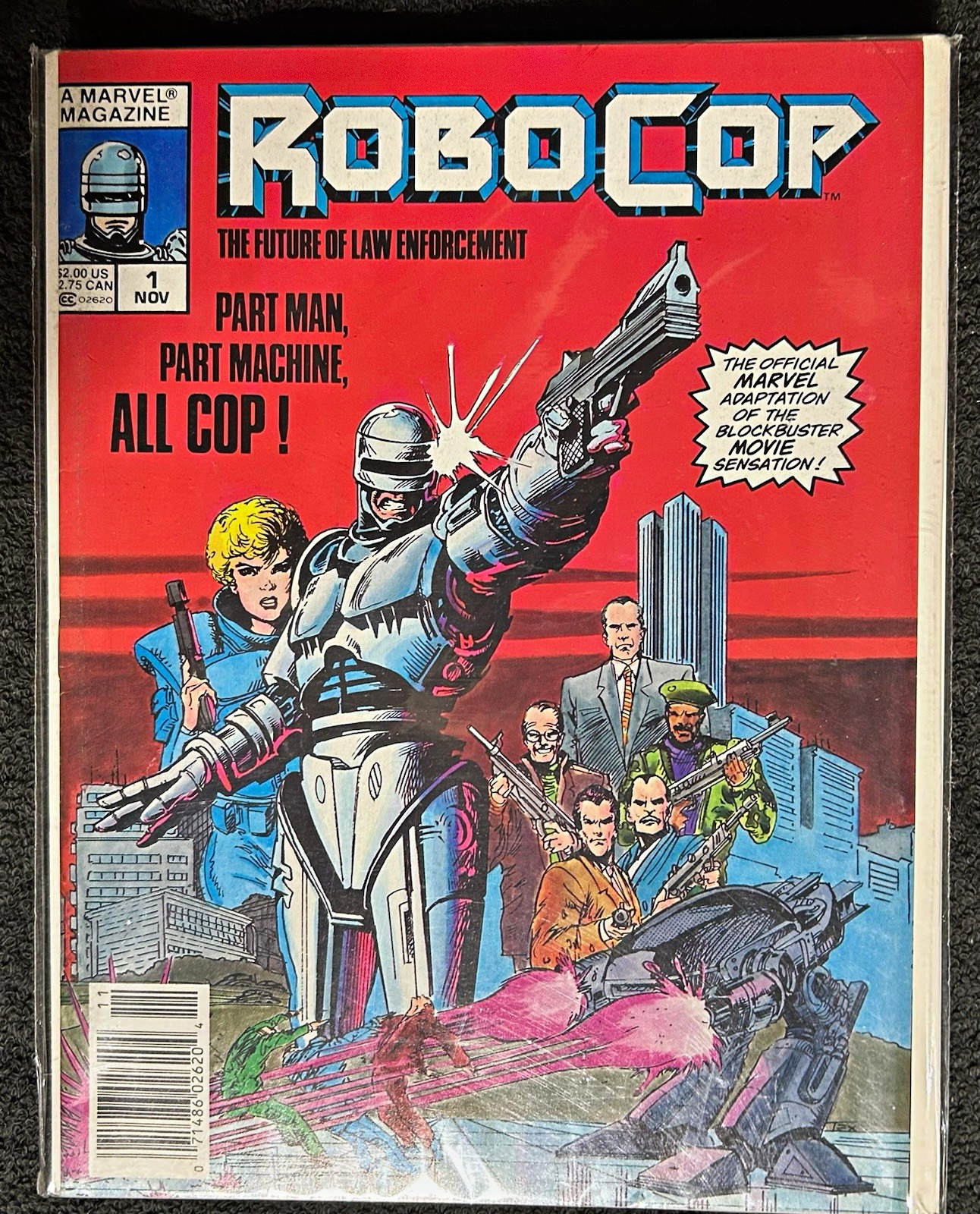 RoboCop 1 Marvel Magazine 1987 Key Issue 1st App NEWSSTAND Barcode Cover