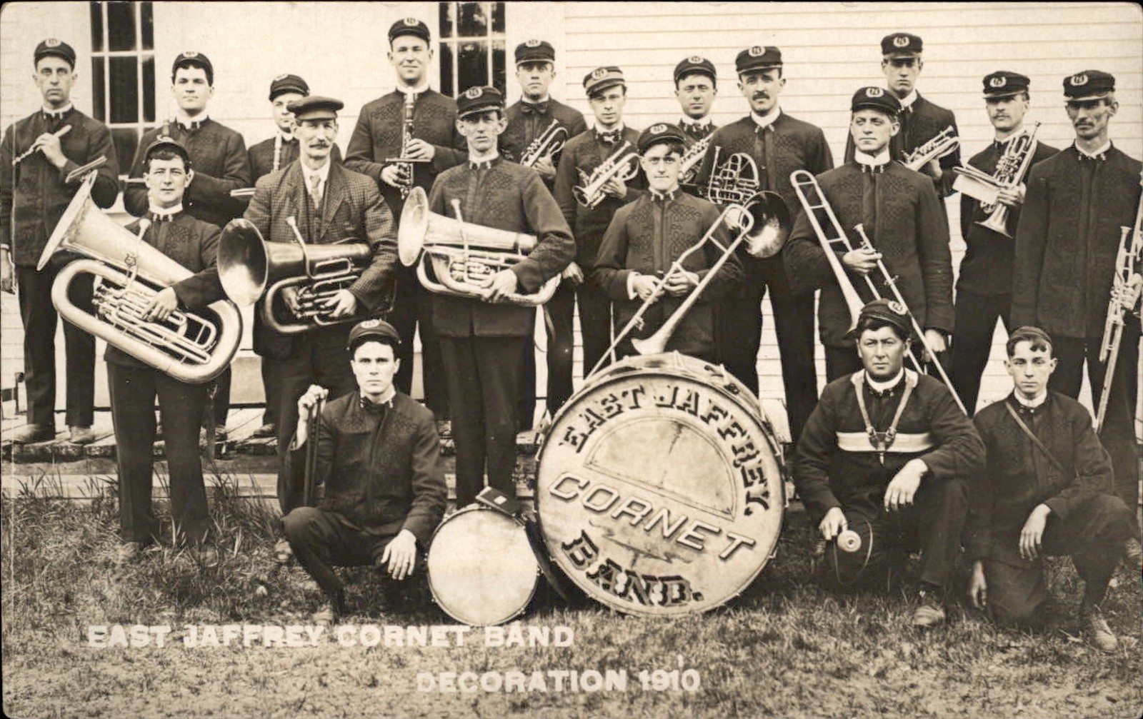 East Jaffrey NH Music Cornet Band c1910 Real Photo Vintage Postcard bhn