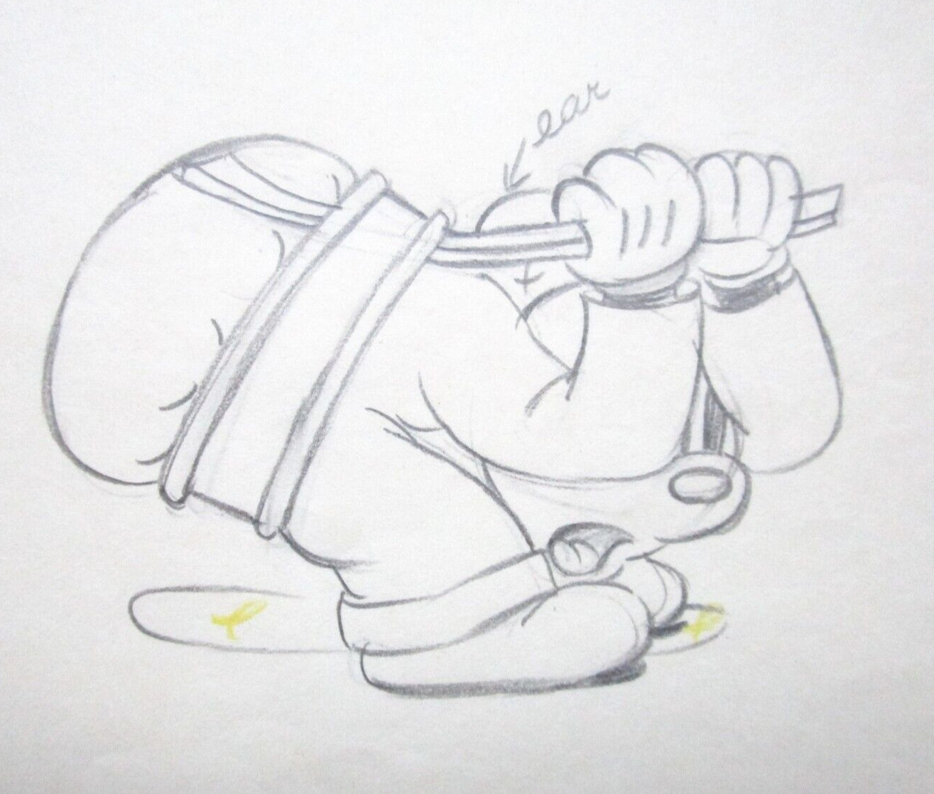 1935 MICKEY MOUSE ORIGINAL PRODUCTION cel DRAWING WALT DISNEY car service wheel