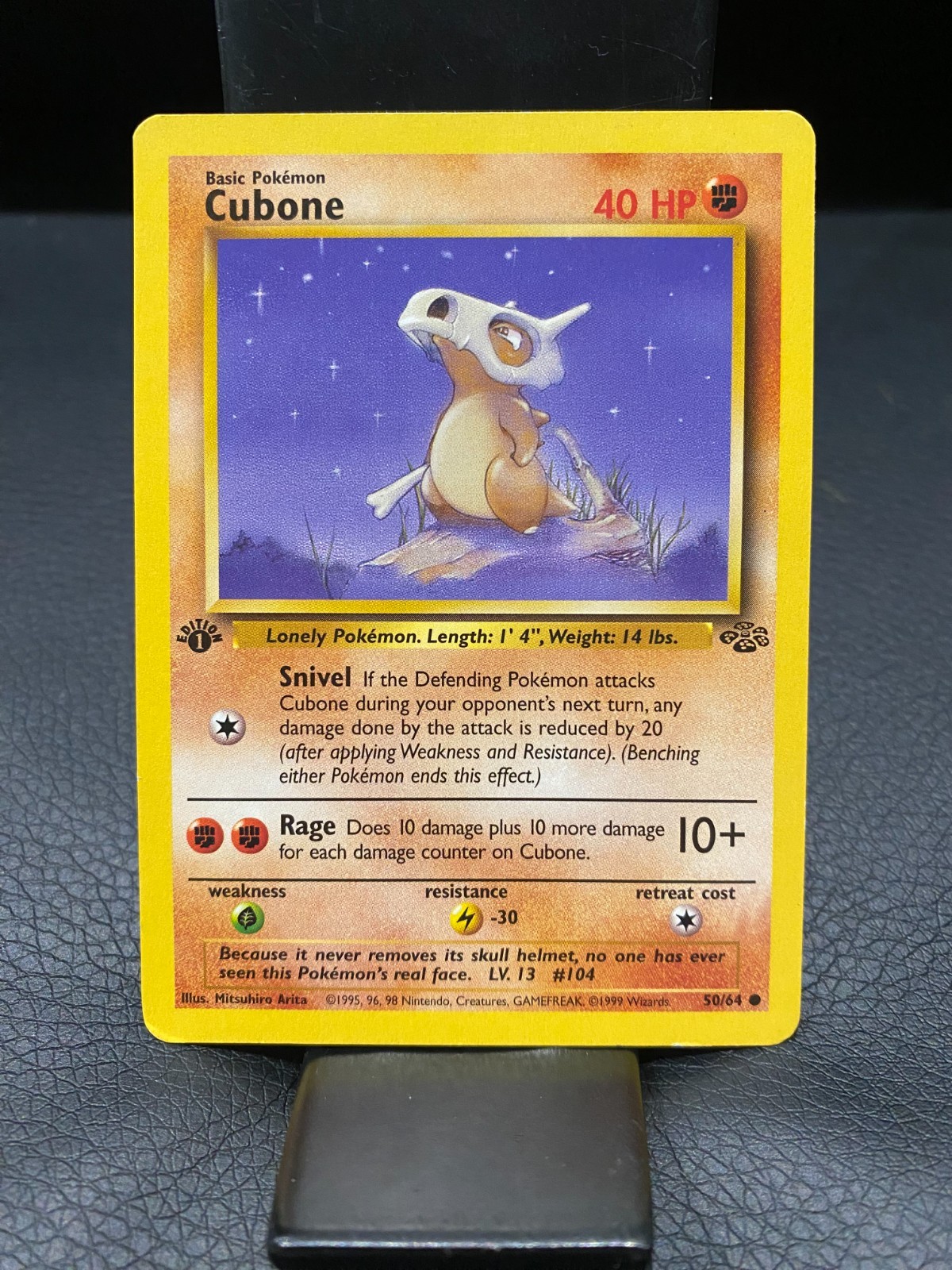 1st Edition - Cubone 50/64 - Jungle Set - Pokemon Card - Vintage 1999 WOTC