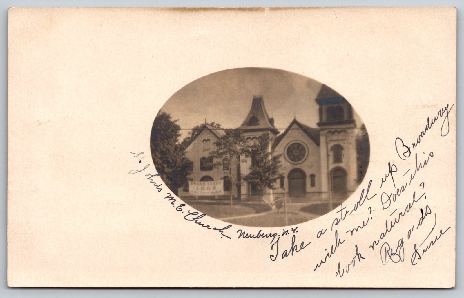 Real Photo Postcard Methodist Episcopal Church Newburg NY *013