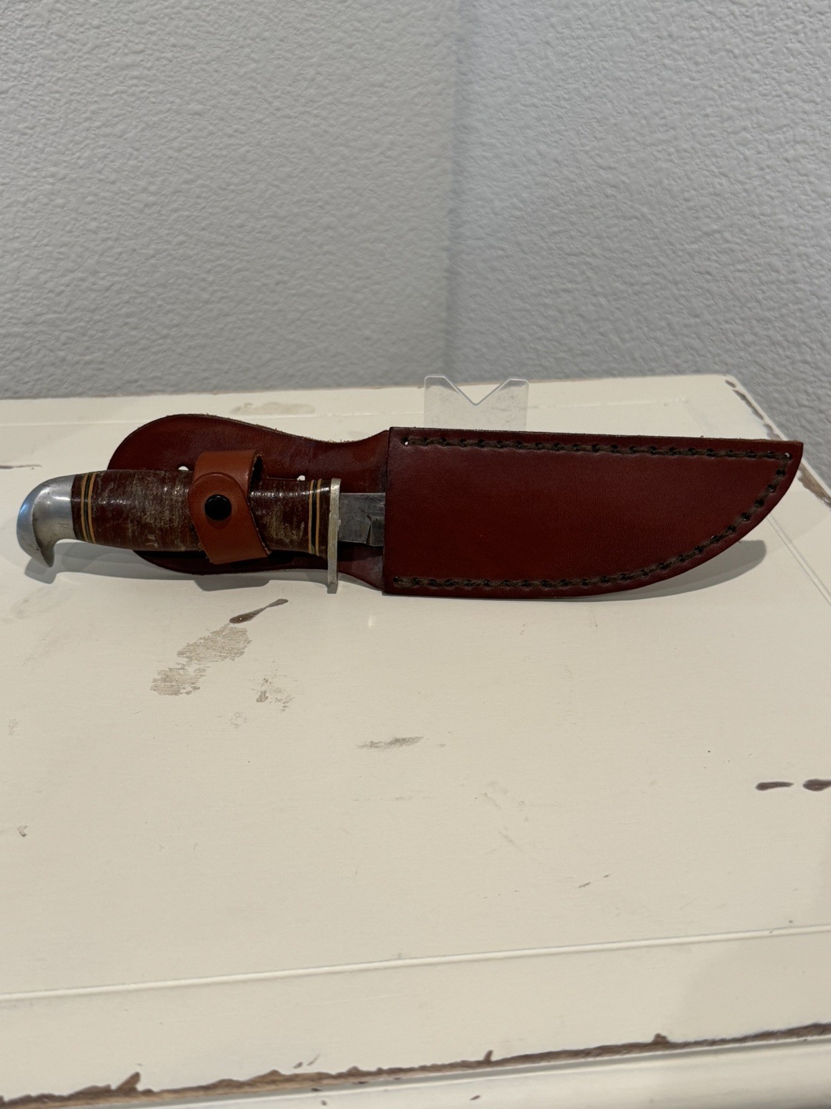 Vintage Traditional Finnish  Scout Puukko Fixed Blade Knife with Sheath Nice