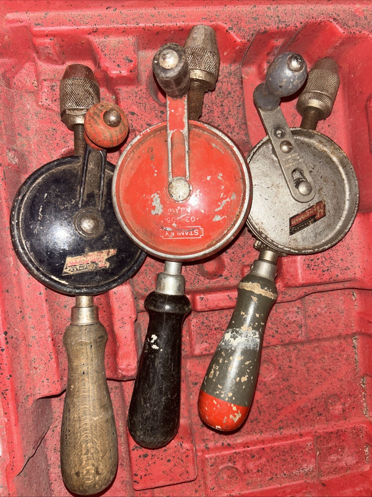 Vintage Stanley Handyman Egg Beaters A Lot Of 3, No.H1221 USA/Eng Pinions