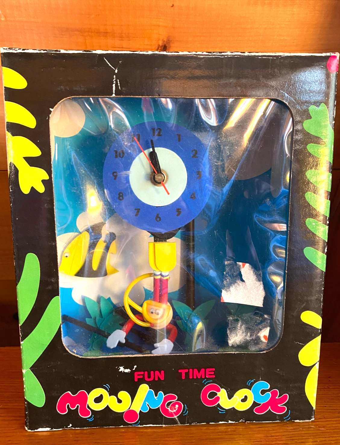 La Fantaisie Vintage Fun Time Moving Clock NIB - Scuba Deep Sea Diver