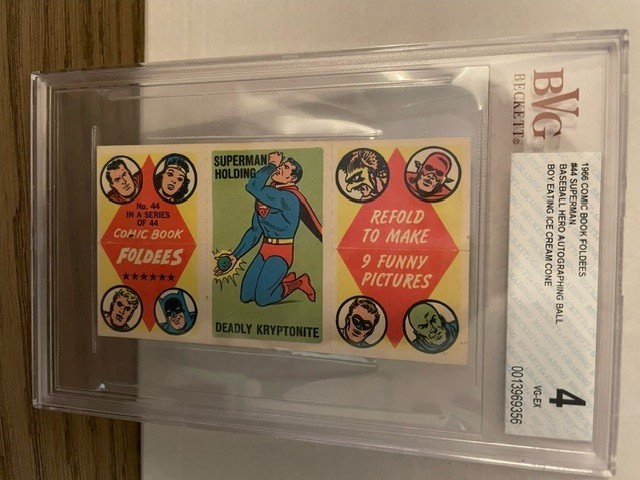 1966 DC Comics Comic Book Foldees SUPERMAN Holding Deadly Kryptonite BVG 4