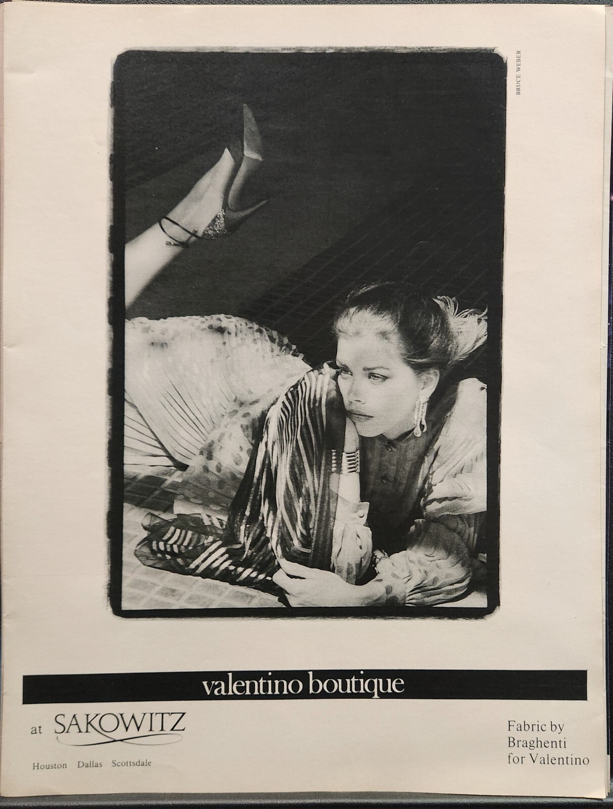 Valentino Boutique Print Ad Ephemera Wall Art Decor Bruce Weber Braghenti
