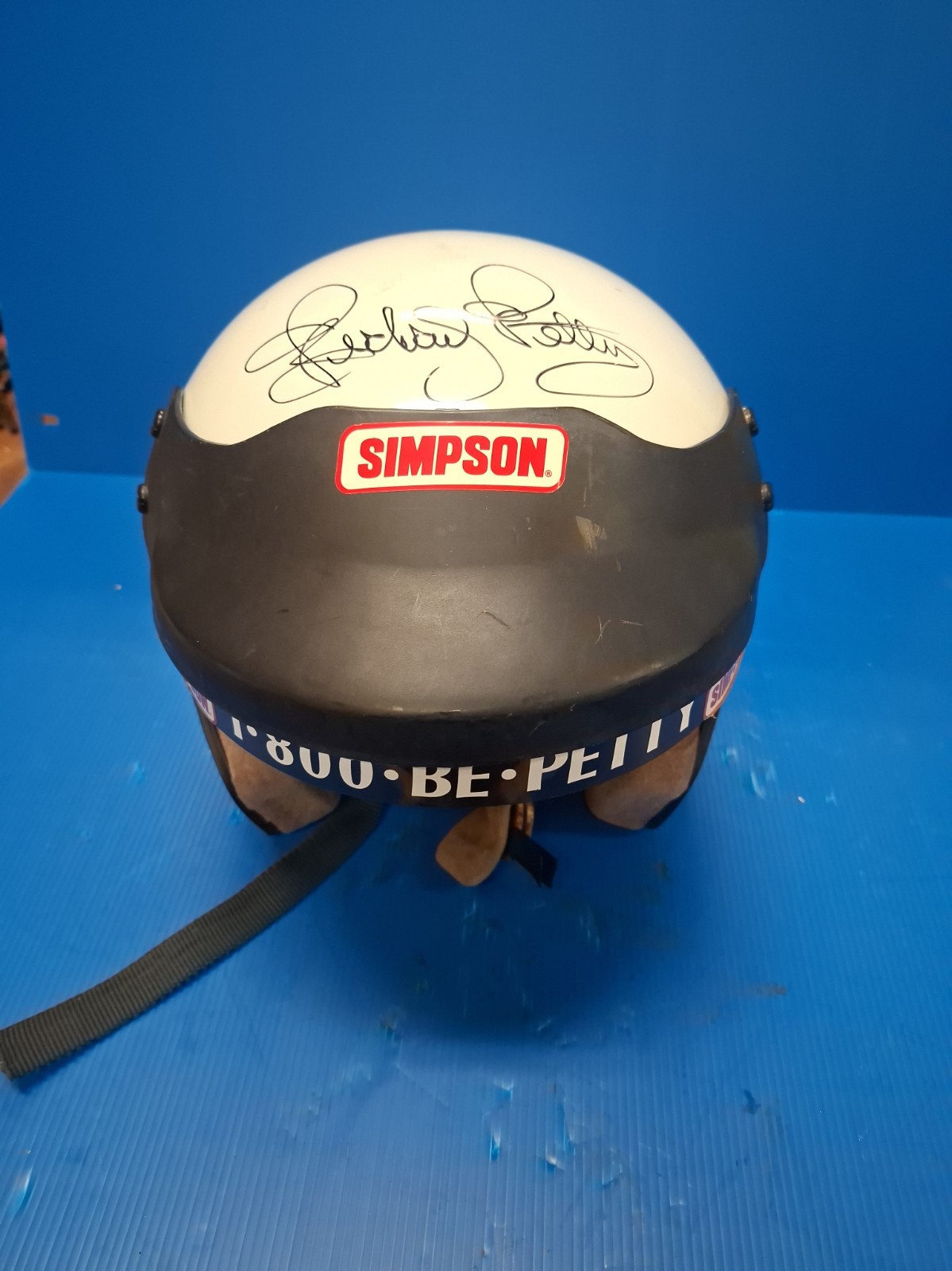 Richard Petty Signed Open-Faced Bell Helmet Used At Petty Driving Experience 
