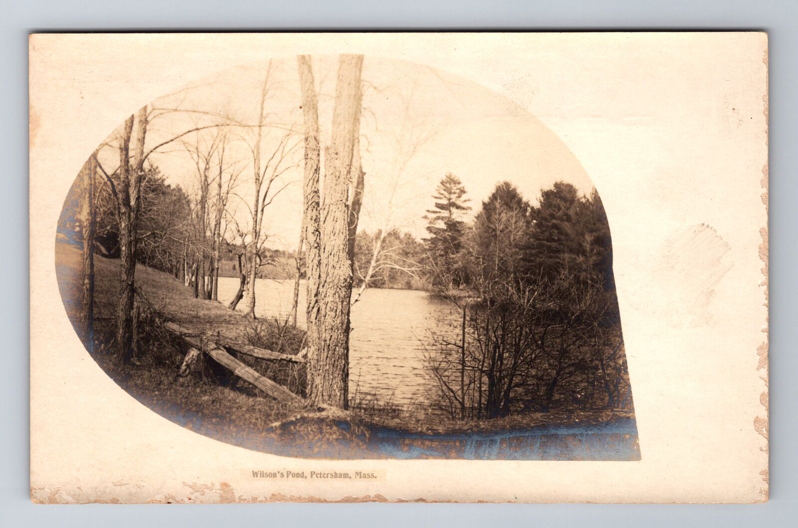Petersham MA-Massachusetts, RPPC, Wilson\'s Pond, Antique, Vintage Postcard