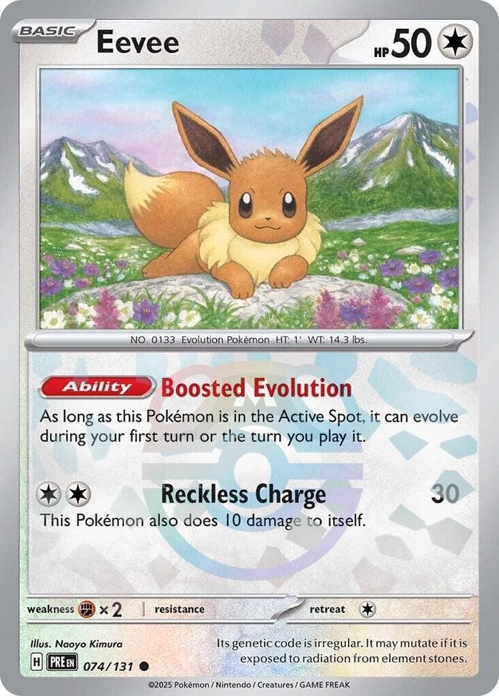 Eevee (Master Ball Pattern) Common Holo PRE 074/131 NM
