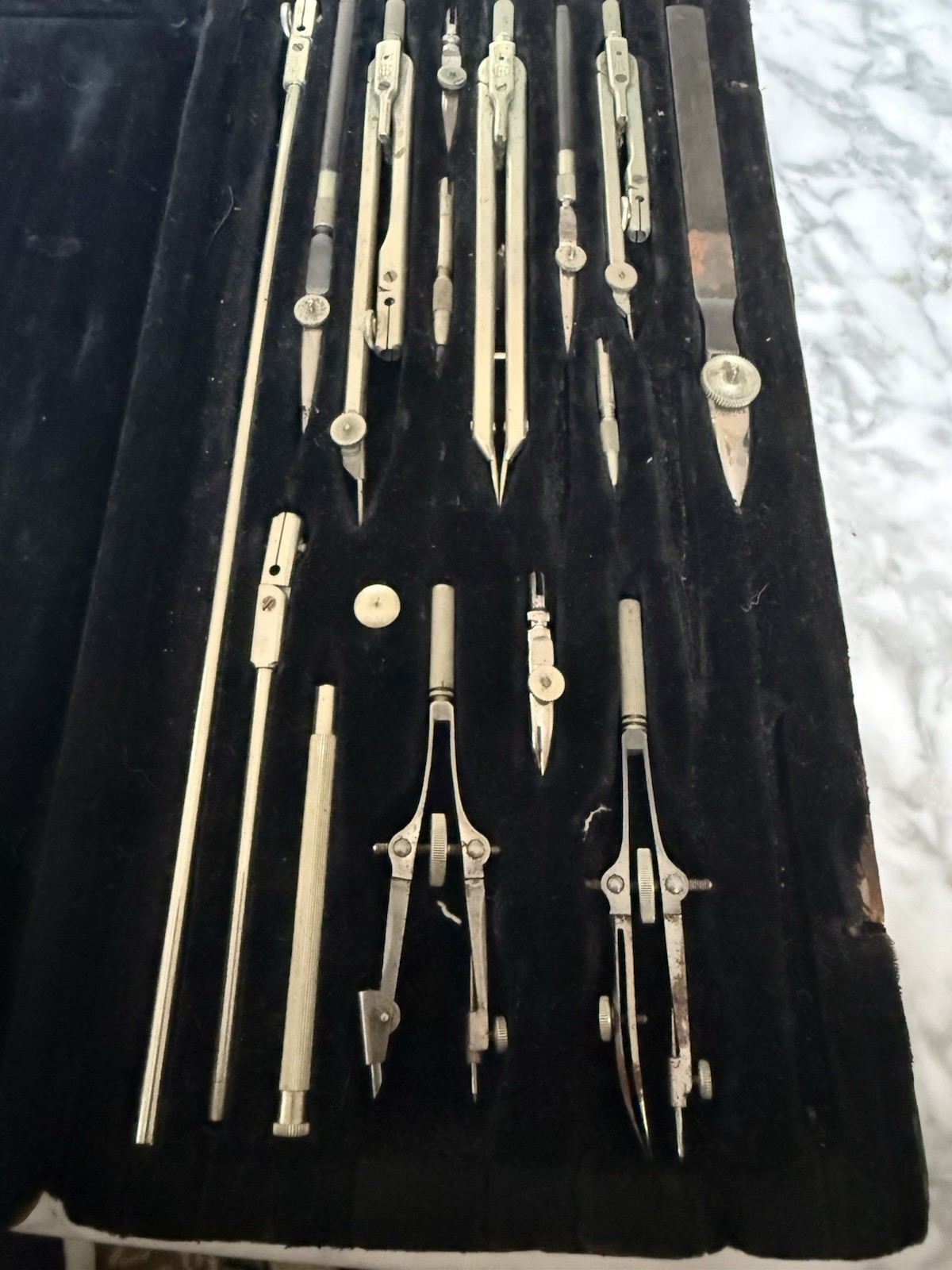 Vintage H. Brossman Haff Drafting Instrument Set Original HB Monogram Case