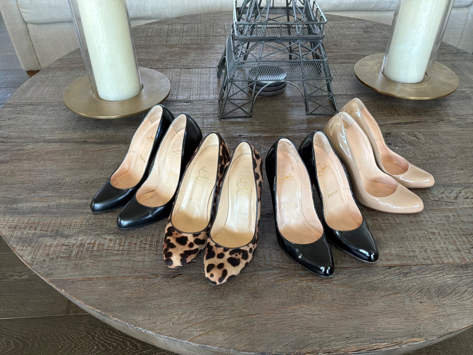 Christian Louboutin Decolette Pumps Almond toe High Heel 4 pair