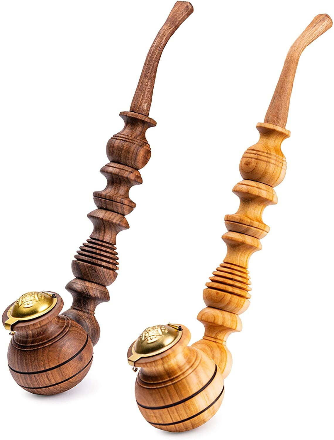 Dr. Watson - SET of 2 Wooden Tobacco Pipes, Churchwarden, Natural Wood, Handmade