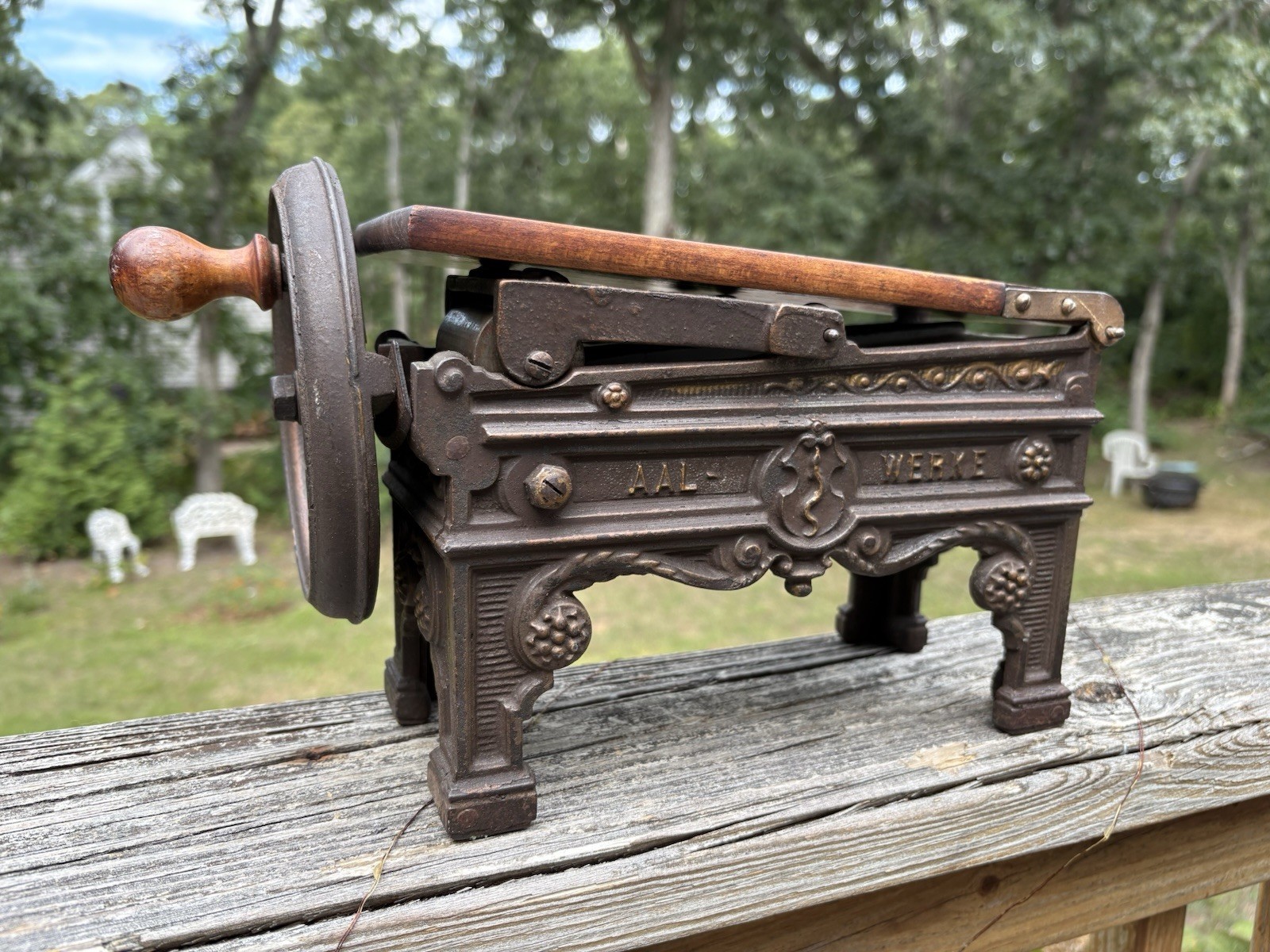 Antique Late 1800's German Aal-Werke Hand-Cranked Tobacco Leaf Cutter Shredder
