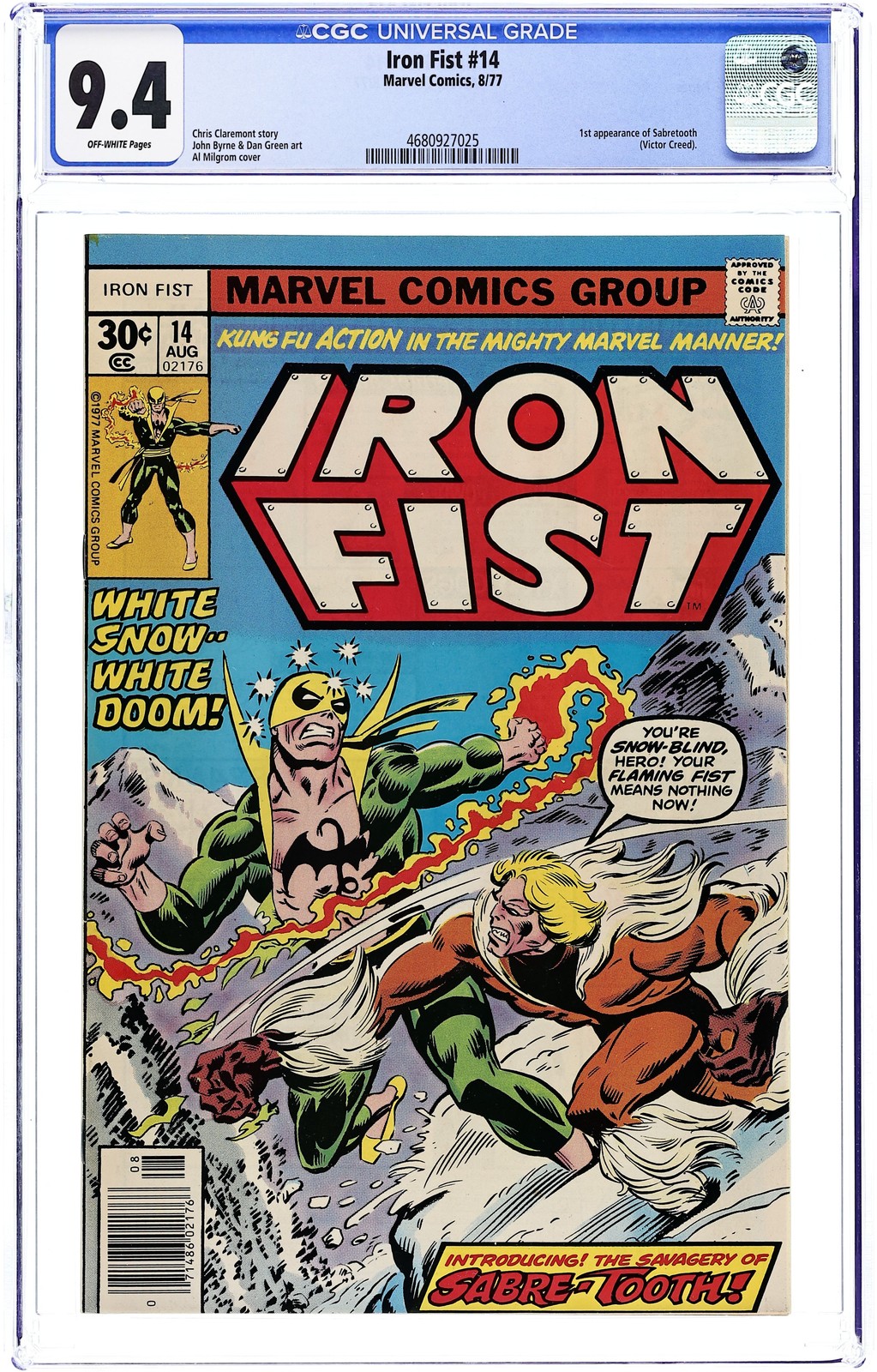 Iron Fist #14 CGC 9.4 1977 4680927025 1st app. Sabretooth