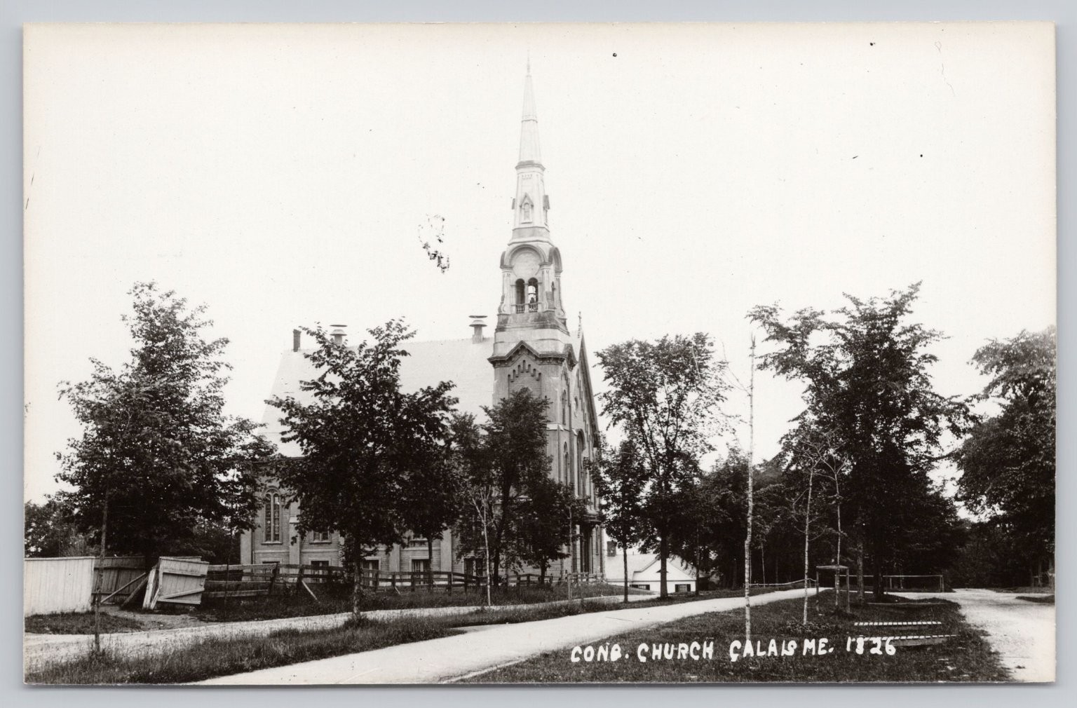 Calais Maine Congregational Church 1836 RPPC Eastern Illustrating Postcard Calais Maine Congregational Church 1836 RPPC Eastern Illustrating Postcard
