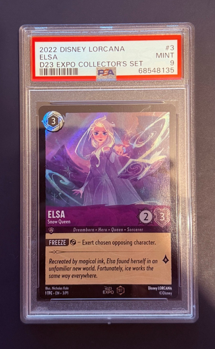 DISNEY LORCANA D23 2022 PROMO ELSA SNOW QUEEN FIRST EDITION PSA 9