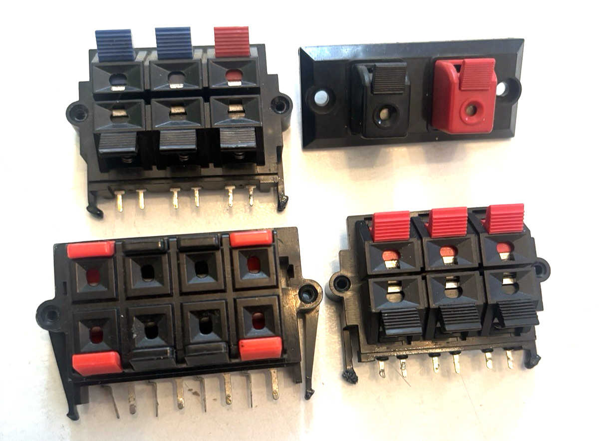 4 lot Vintage Push Speaker Terminal UPGRADE Jack -  Repair - Stereo , Speaker