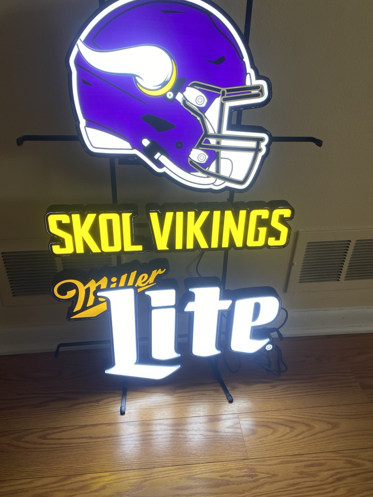 Miller Lite Beer Skol Vikings Light Up Sign NIB
