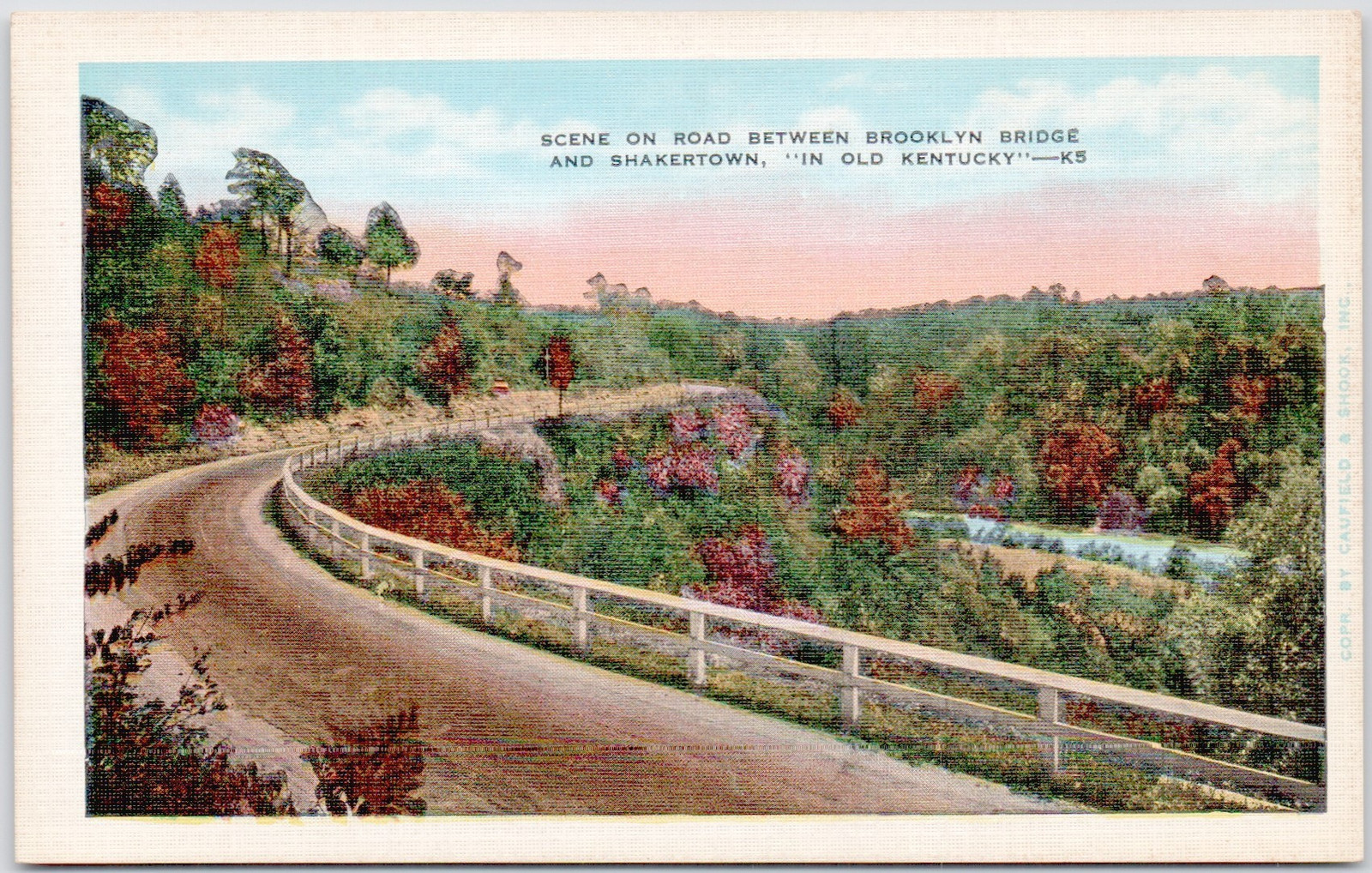 Scene On Road Between Brooklyn Bridge And Shakertown In Old KY Postcard P-158