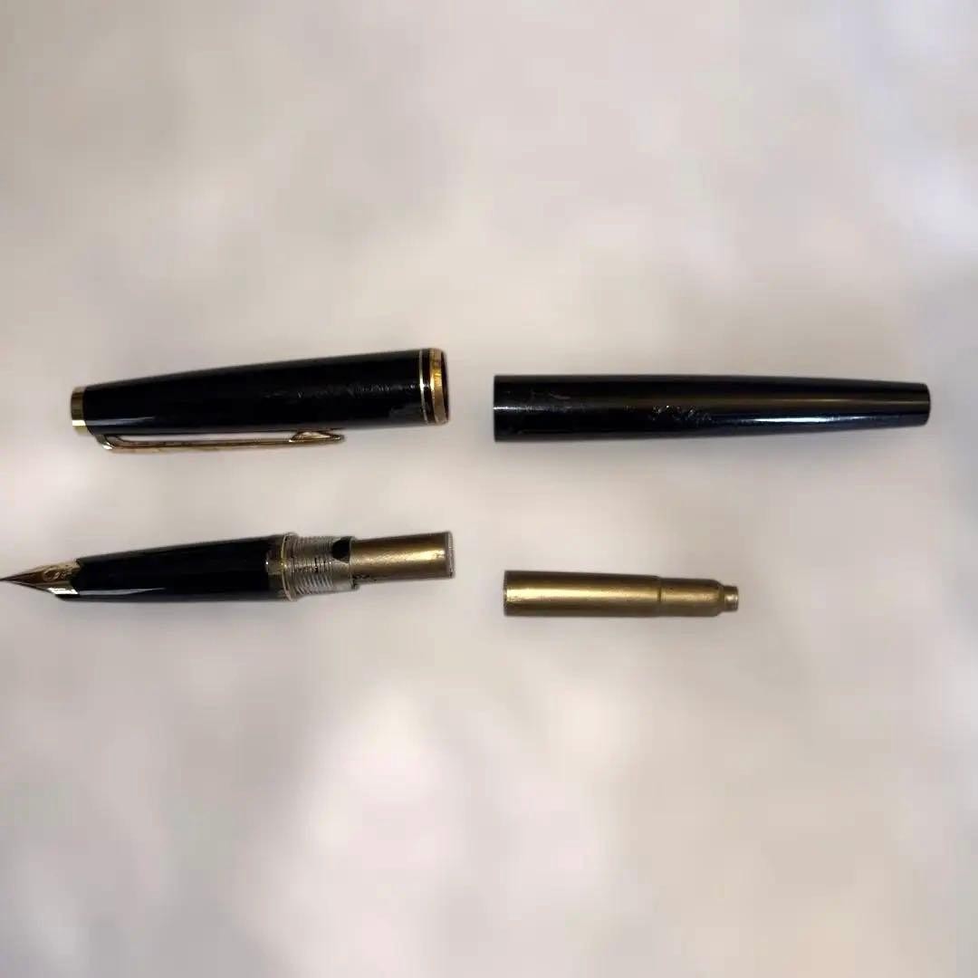 Montblanc No.24 Fountain Pen 14K 585 Gold Wing Nib Black Vintage 1960s Germany