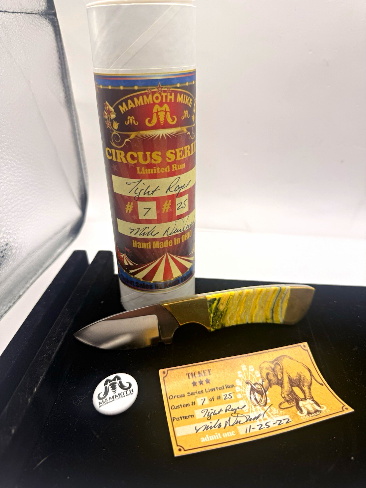 Mammoth Mike Circus Series Tight Rope Fixed Blade #7/25 Full Tang  2in
