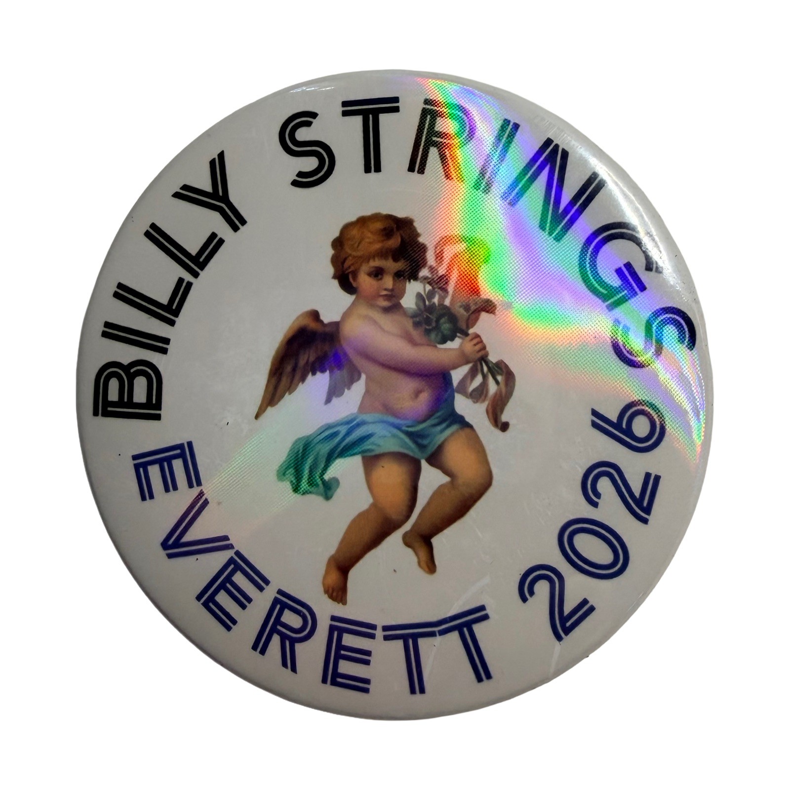 One Billy Strings Holographic Button Pin - Everett 2026 BMFS
