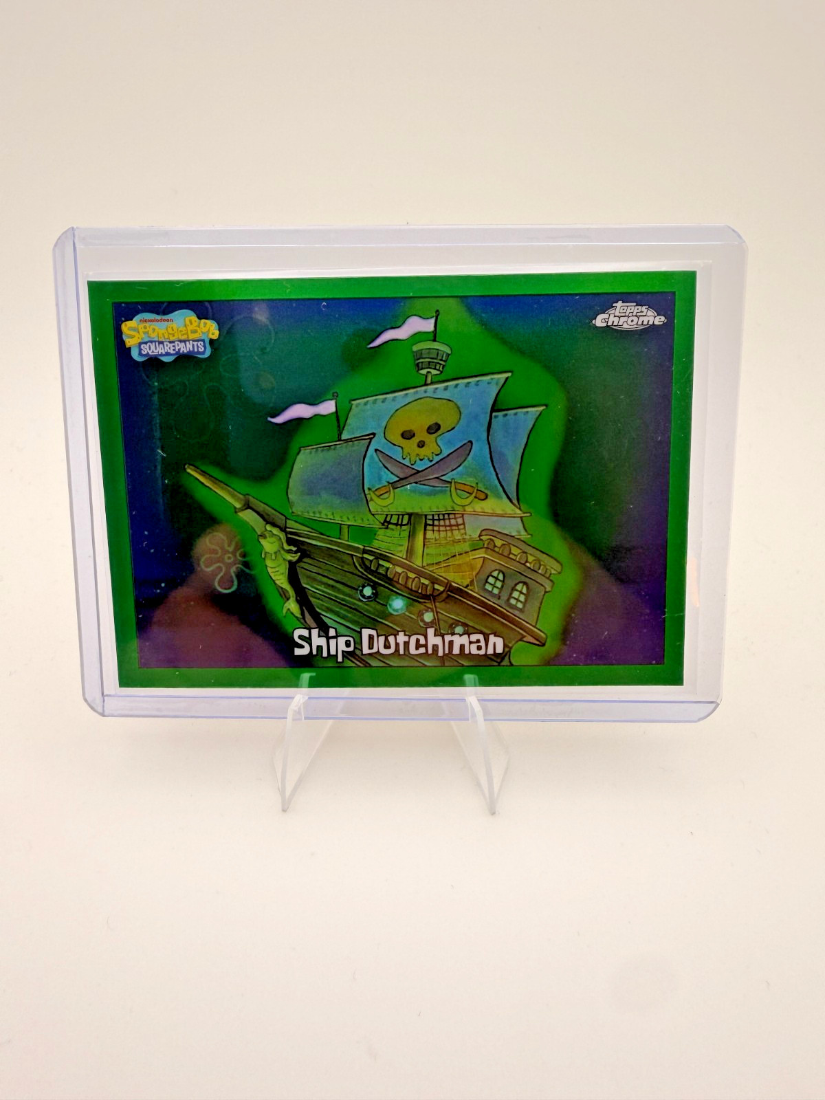 2025 Topps Chrome SpongeBob Flying Dutchman #130 Kelp Green Refractor NM