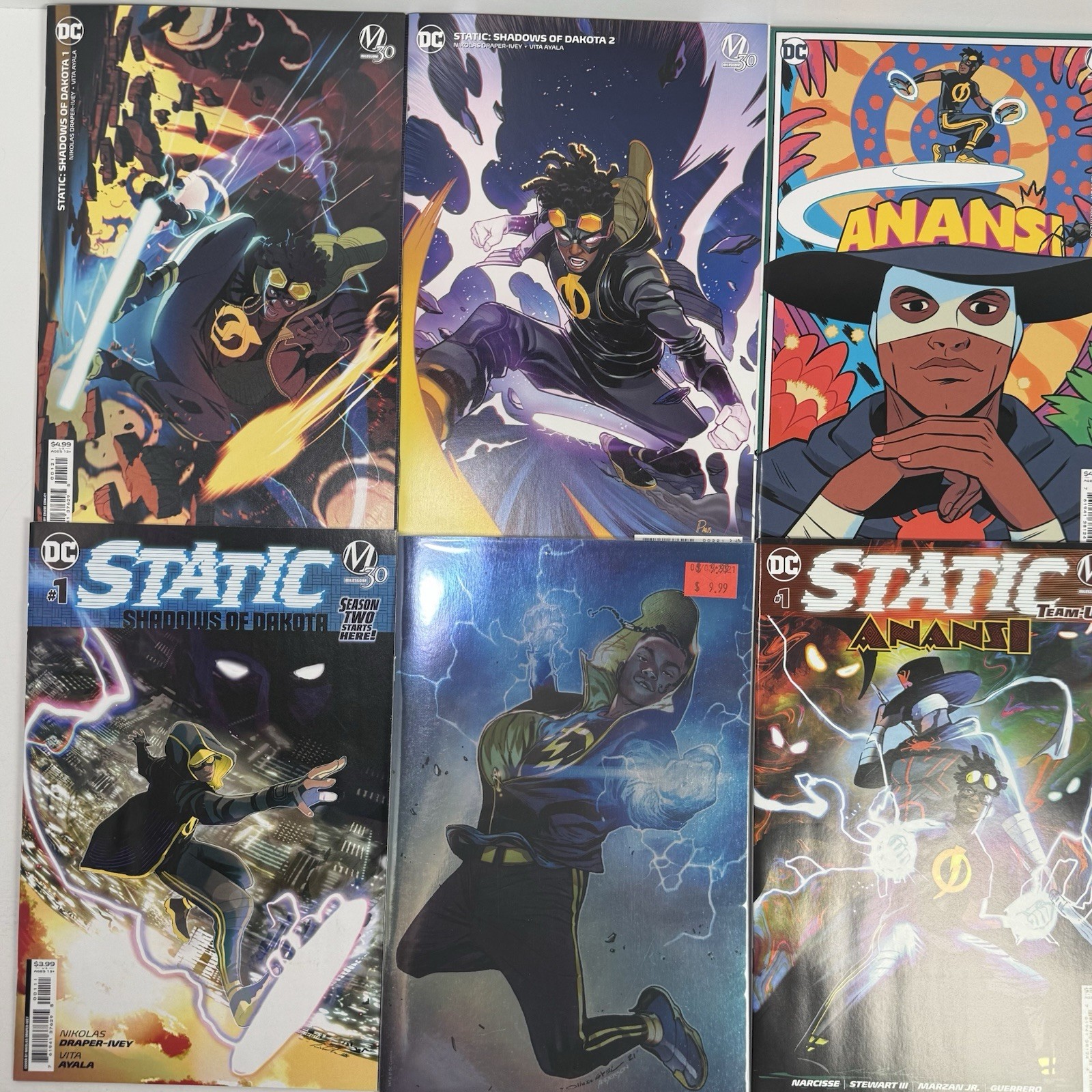 Static Shadows of Dakota #1-2 Anansi #1 DC Milestone Comics Lot of 6