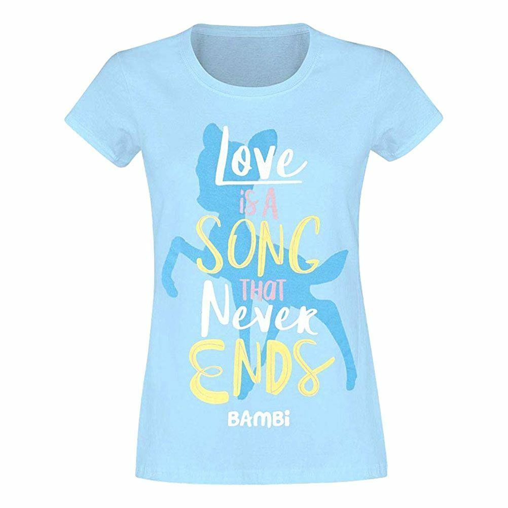 Women\'s Bambi Love is a Song Blue Fitted T-Shirt