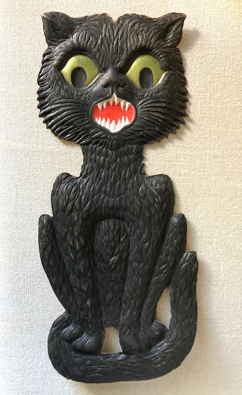 Antique Halloween German BLACK CAT Embossed DIE CUT - c. 1920-1930s