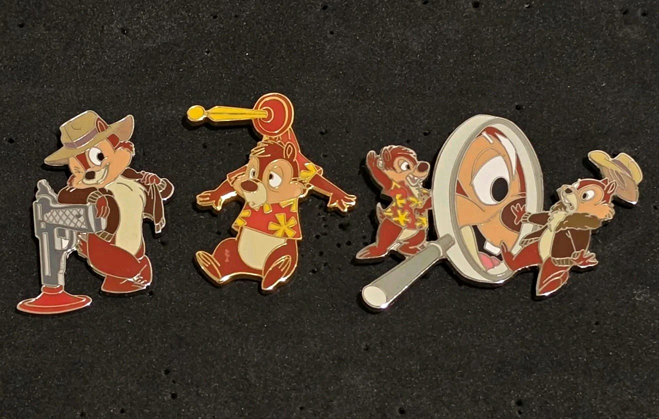 Chip N Dale Rescue Ranger 3 Pin Set Unreleased PP Disney Store Japan VHTF Grail