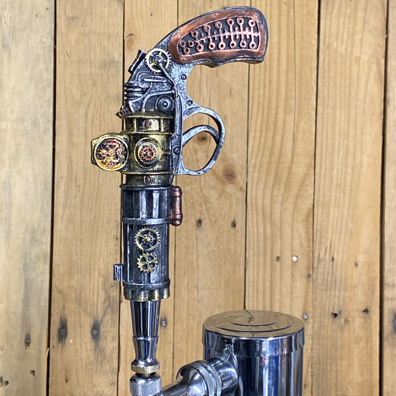 Pistol Beer Tap Handle Steampunk Shooter Revolver Cap Gun 2A NRA Keg Fantasy