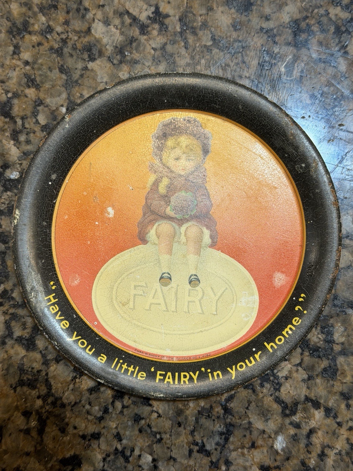 RARE 1900s VINTAGE ANTIQUE “FAIRY SOAP” ADVERTISING /TIP TRAY/COUNTRY