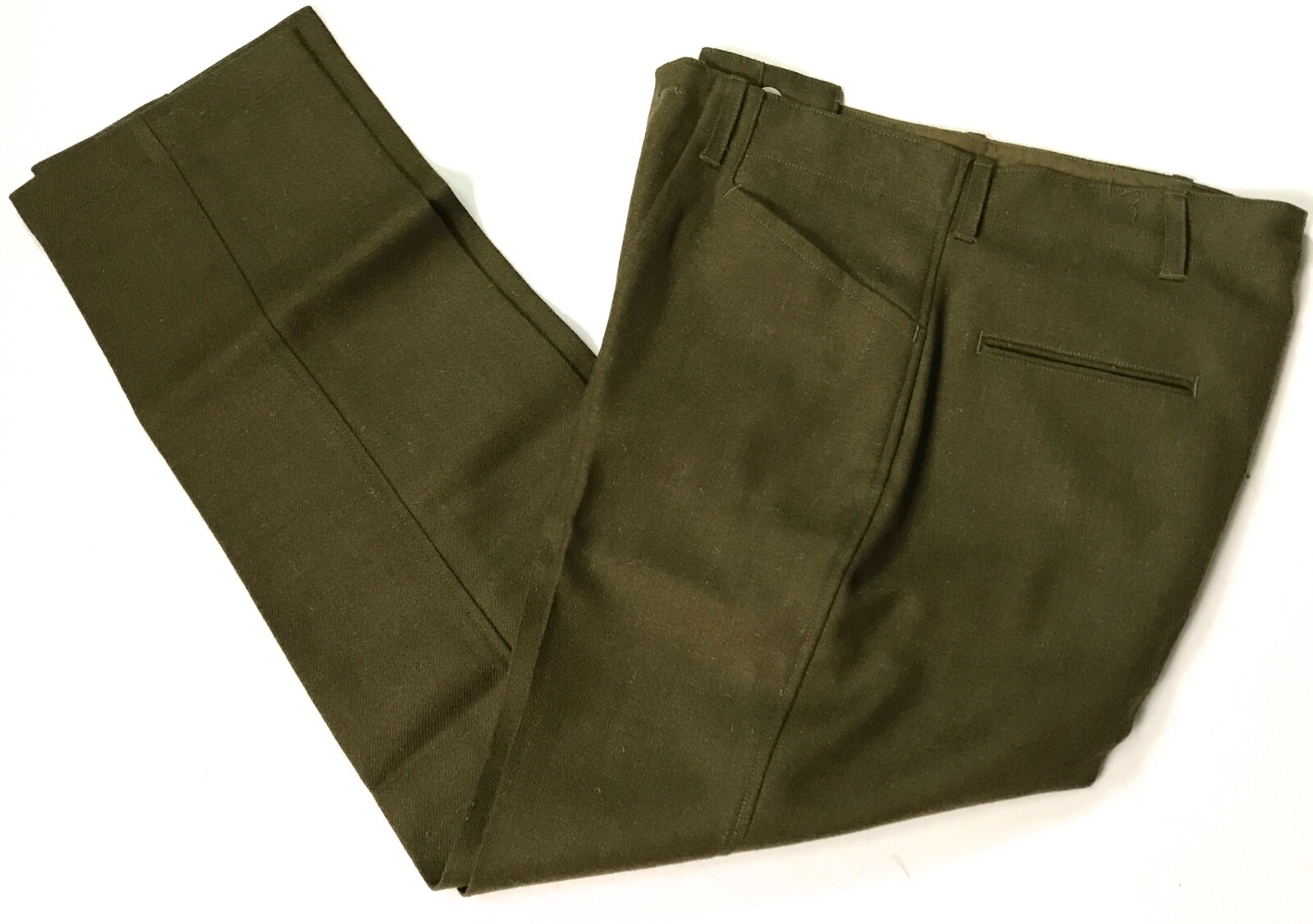  WWI US M1918 WOOL COMBAT FIELD STRAIGHT LEG TROUSERS- SIZE MEDIUM 34 WAIST
