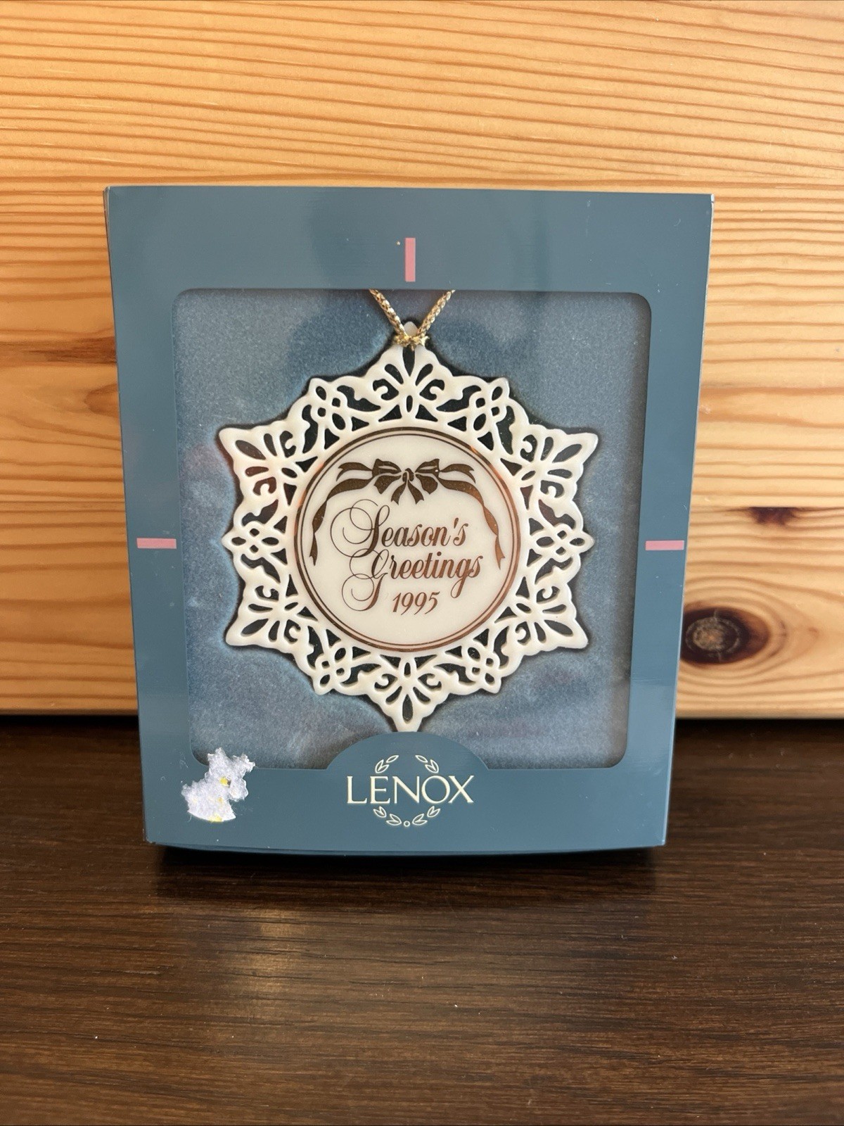 Lenox 1995 Season's Greetings Christmas Tree Ornament with Box