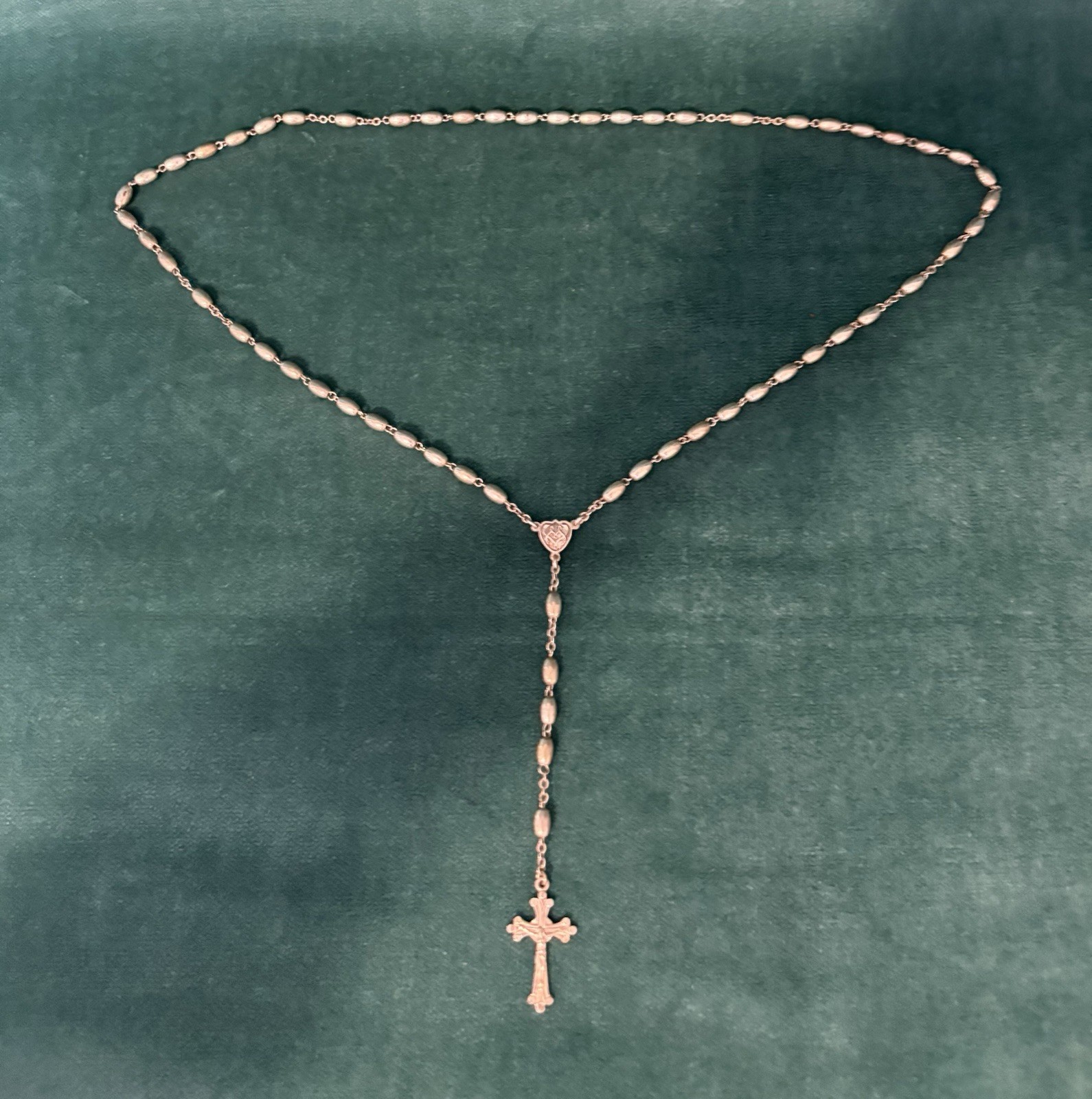 Vintage Mexican Sterling Silver Rosary Beads Crucifix Catholic Mexico