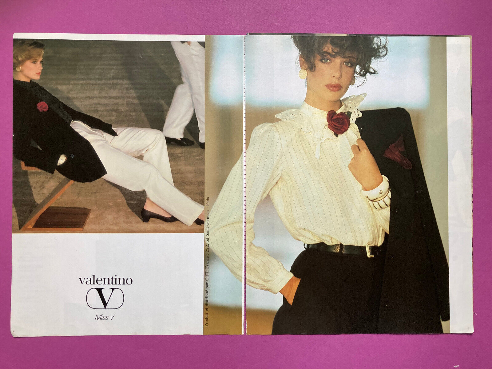 1981 Valentino Spring Summer Fashion Advertising 80s Pub Vintage Miss V