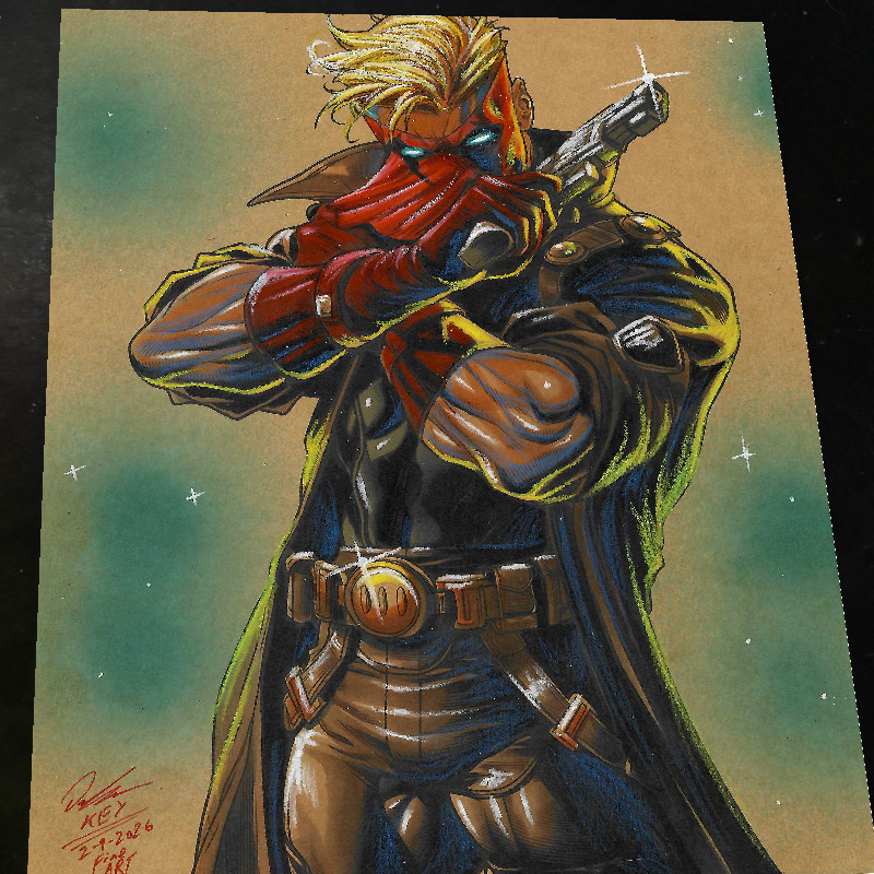 Grifter WildCATS DC Comics Art Print Signed 8.5x11 | Art by Keyeske