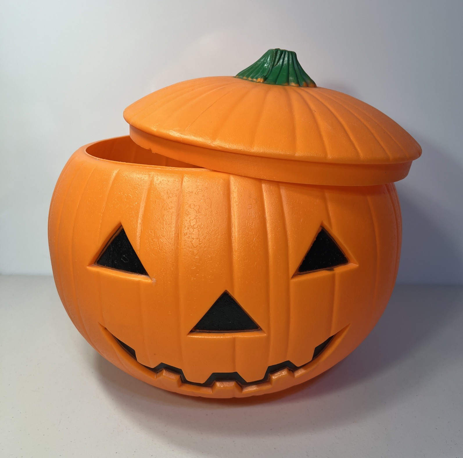 Rare 1991 Union Products Vintage Halloween Pumpkin Blow Mold Removable Lid “15