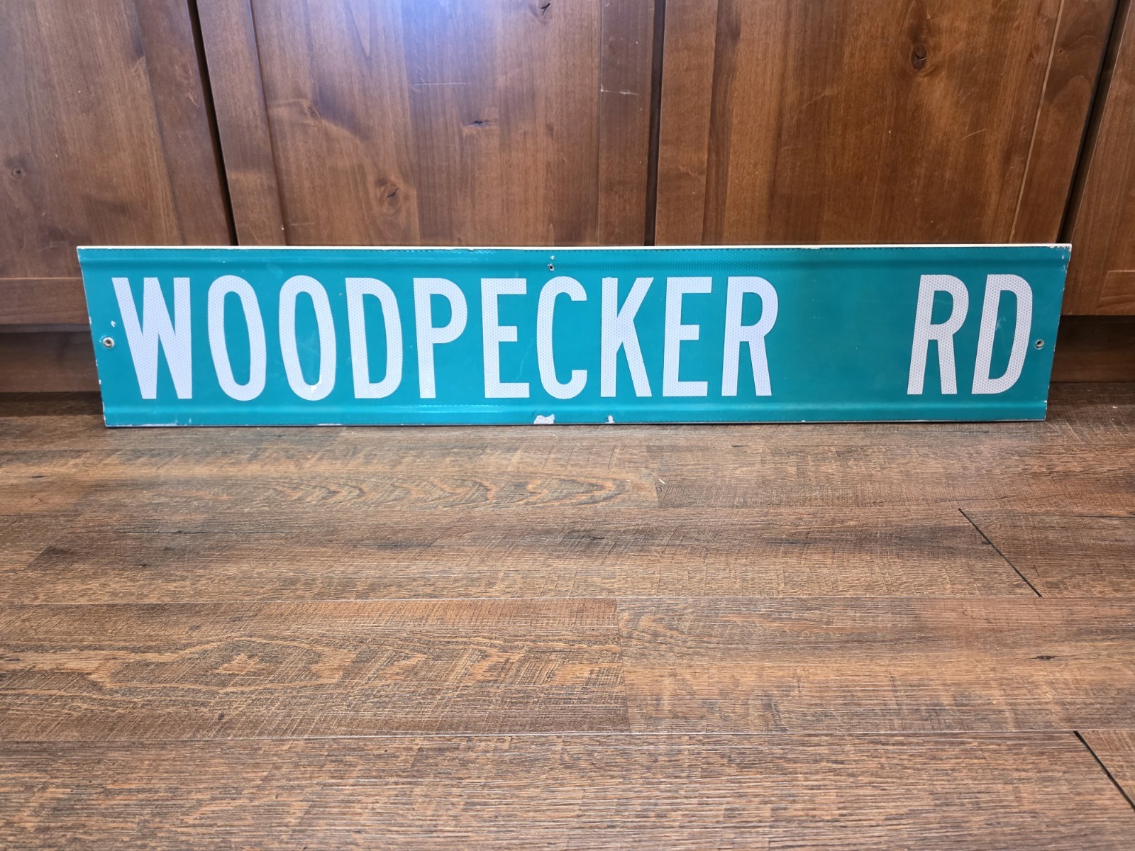 Huge 48” Vintage Woodpecker Rd Metal Street Sign Appalachian Trail Virginia Bird