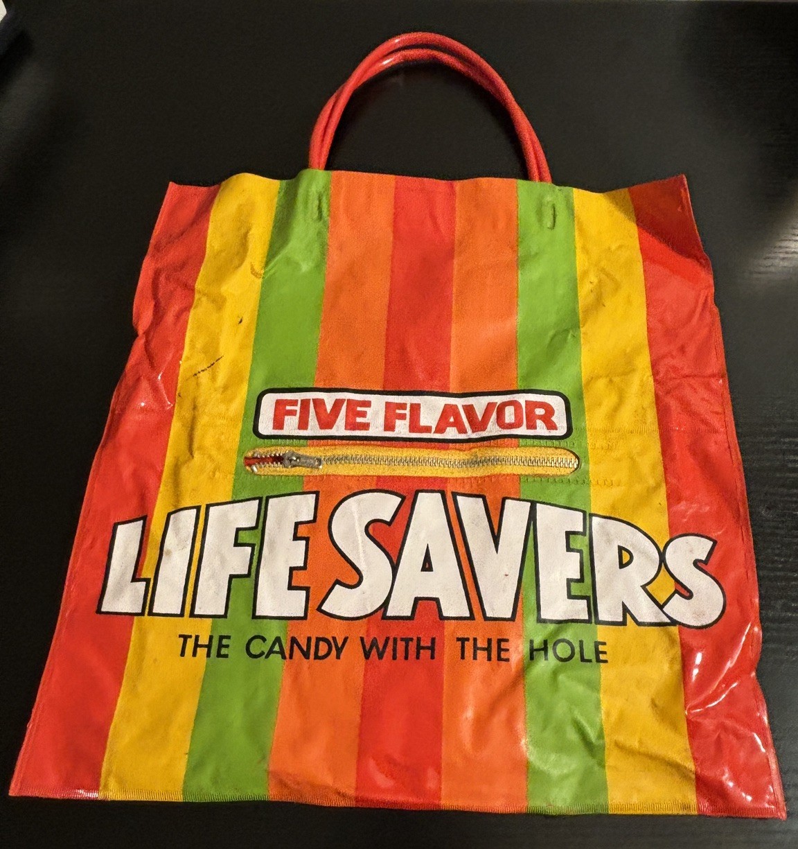 Vintage Lifesaver Candy Promotional Tote Bag With Zipper