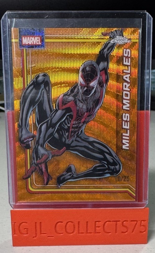 Miles Morales /25 - 2026 Topps Chrome Marvel Spider Man Orange Wave Refractor 78